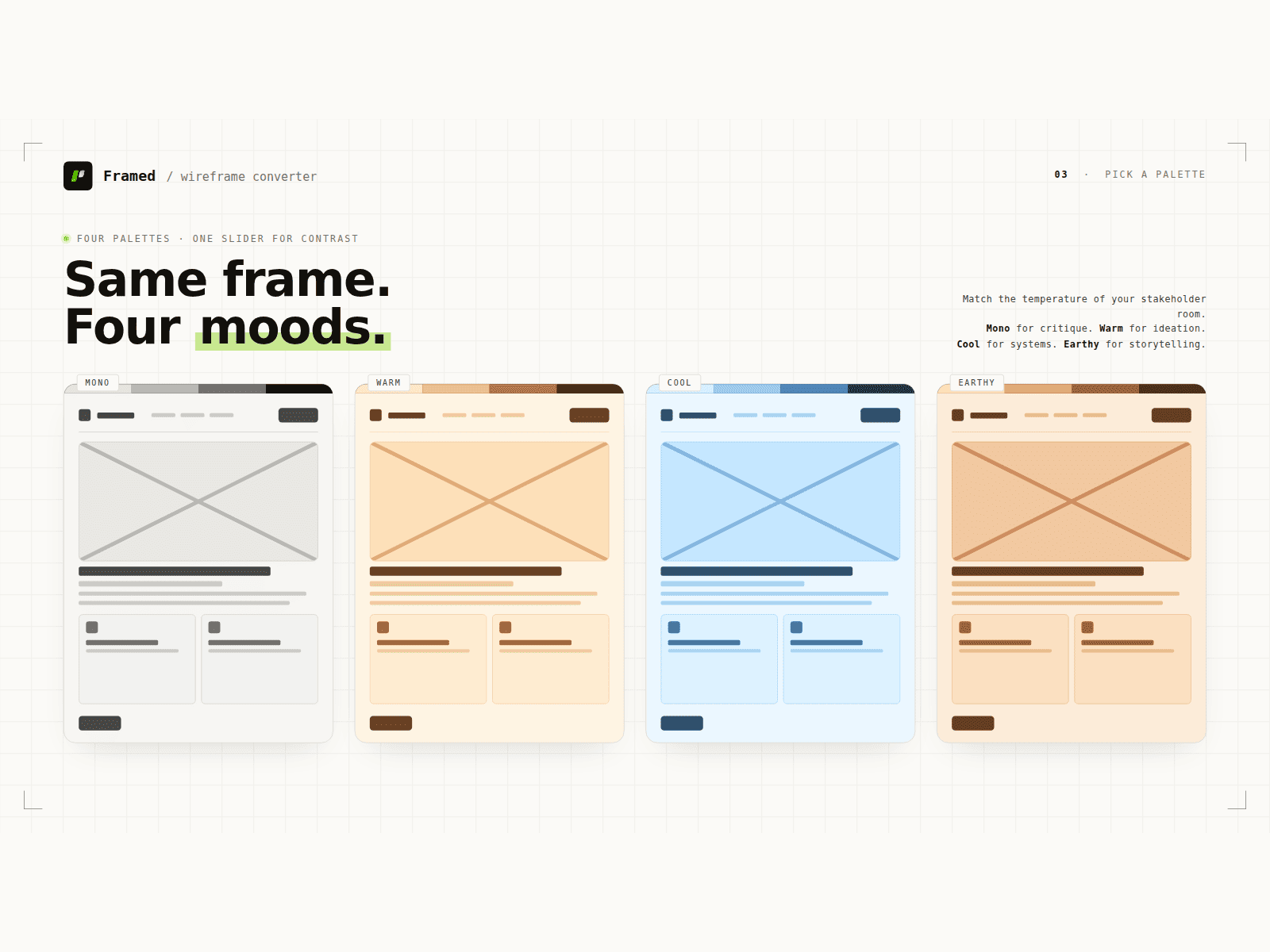 Framed's custom palette picker with a native color input.